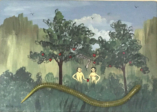 ADAM & EVE with SNAKE  in PARADISE