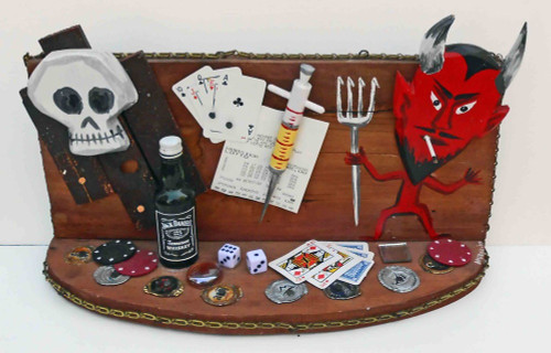 The DEVIL'S EVIL WAYS - Gambling Alcohol Drugs  - 3-D Diorama