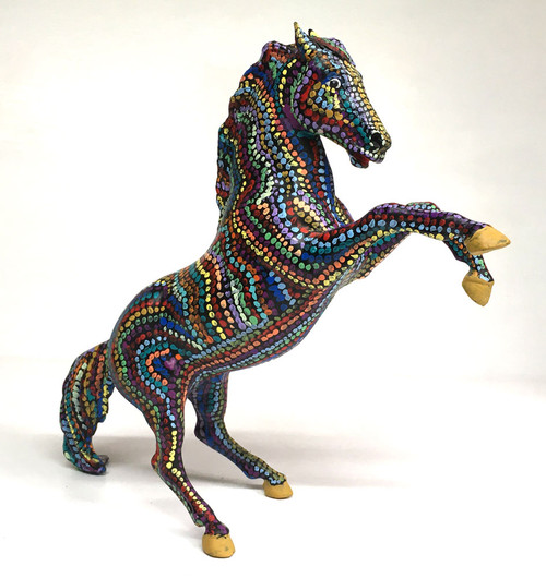 COLORFUL HORSE STATUE by ELAYNE GOODMAN - "DOT-ologist"