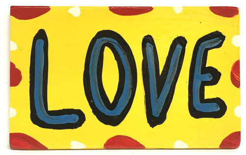 BRIGHT YELLOW "LOVE" -- SIGN by BEBO..