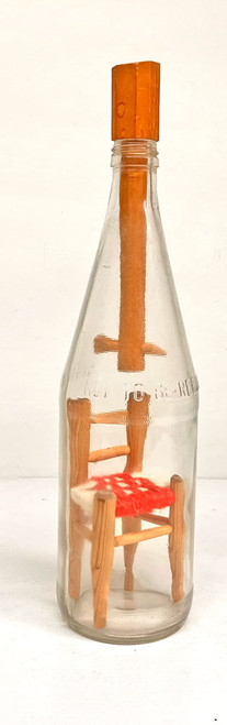 CHAIR - MADE in a HEAVY GLASS BOTTLE- Over 50 years old