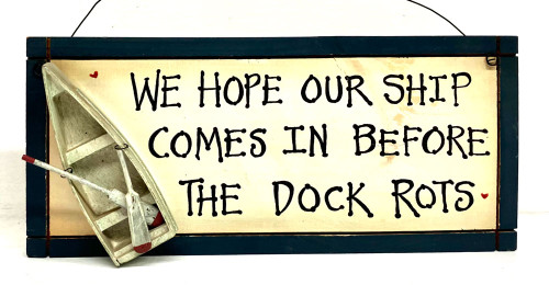 3-D BOAT SIGN -  Carved Boat attached