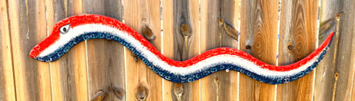 RED - WHITE & BLUE WOOD SNAKE CutOut with Pull Tabs