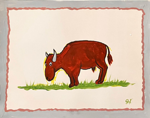 BUFFALO PAINTING on Cardboard by John Taylorr