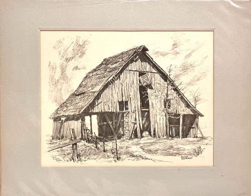 The BLAIR BARN - Pencil Artprint by Roscoe Misselhorn