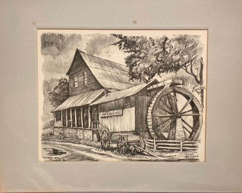 OLD DAWY MILL (Missouri) ARTPRINT by Roscoe Misselhorn