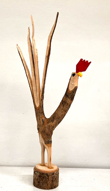 MAPLE TREE LIMB ROOSTER  (B-10)   15" Tall  - by Minnie Adkins