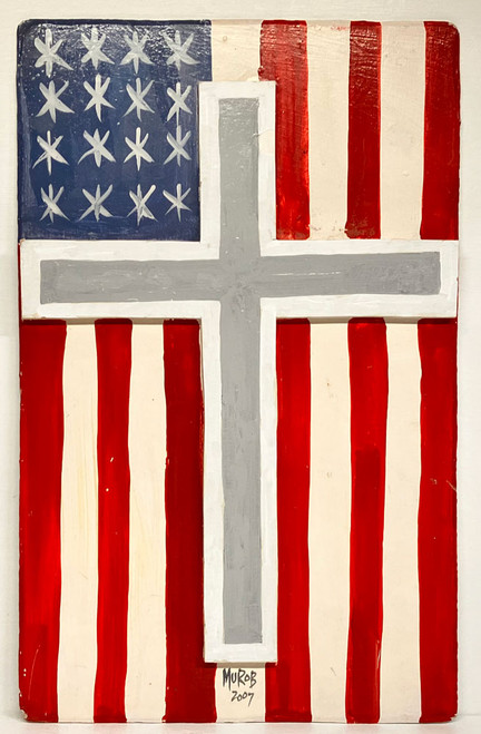 FLAG with CROSS CUTOUT -12"x19" by Murob