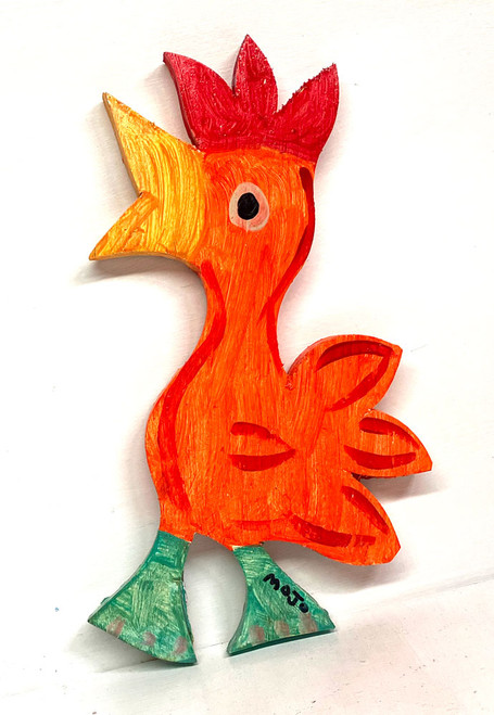 ROOSTER WOOD CUTOUT 0 13" Tall. by MOJO