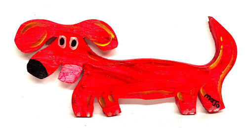 LONG DOG WOOD CUTOUT -- DACHSHUND by MOJO