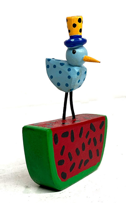 CUTE LITTLE BIRD on a Watermelon