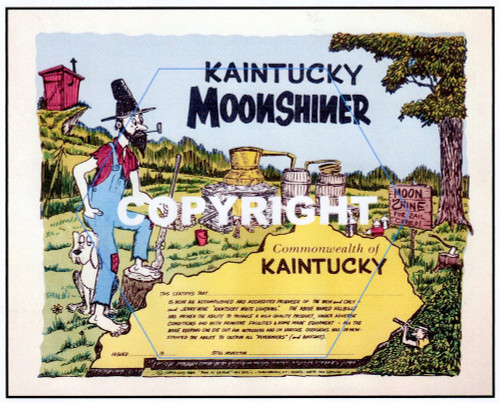 You'll get THREE - Kentucky MOONSHINER CERTIFICATES - 11" x 14"