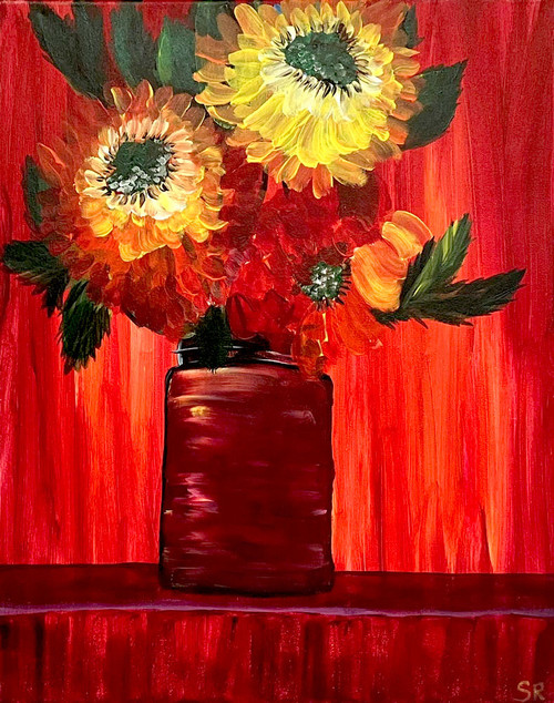 FLOWERS and VASE - 16 x 20 by S.Rossetti