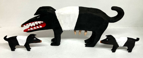 PIG FAMILY - Mama & 2 Babies by Minnie Adkins