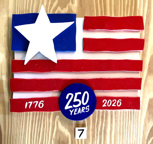 FOLK ART FLAG (#7) Celebrating America's  250th Birthday