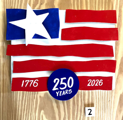 FOLK ART FLAG (#2) Celebrating America's  250th Birthday