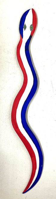 Red - White - Blue WOOD SNAKE CUTOUT - 22" - Eddie Armstrong