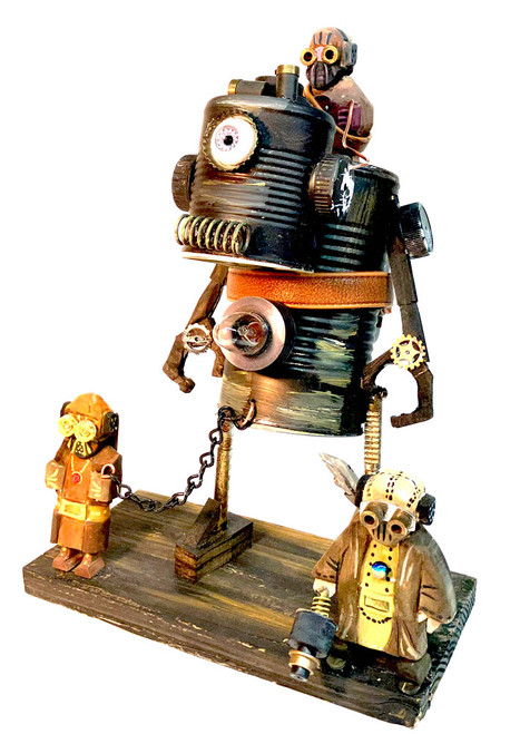 STEAMPUNK ROBOT - VERY CREATIVE!!! - Carvings & Construction by Butch Winchar