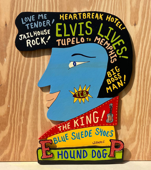 ELVIS - HEAVY WOOD CUT-OUT by Willard J