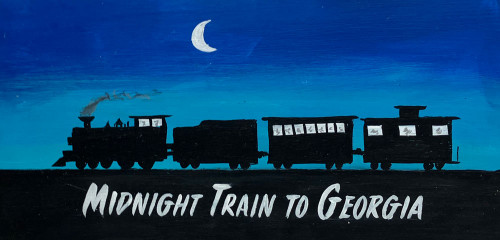 MIDNIGHT TRAIN TO GEORGIA = Painting - 7" x 15"