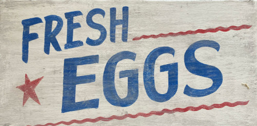 FRESH EGGS  - Red & Blue - 12 x 24 (#2)