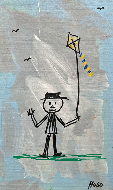 MAN KLYIMG KITE --  (21). --  by HOBO BOB