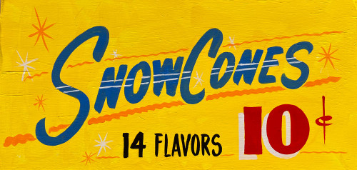 SNOW CONES SIGN - 12" X 24"