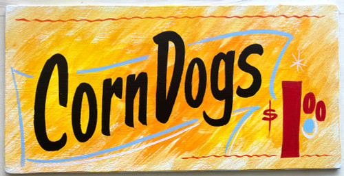 CORN DOG SIGN - Circus & Carnival - 12" x 24"