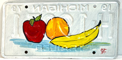 FRUIT - LICENSE PLATE - (6) by John Taylor