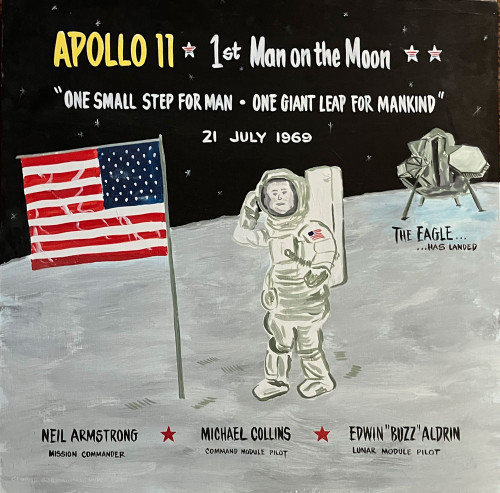APOLLO 11 - First Man Landing on the Moon - 24" x 24"