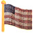 Beautiful 3-D AMERICAN FLAG - Trimmed with 1036 Bottle Caps -