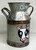 OLD FASHION MILK CAN  - Galvanized Metal - 10" Tall - "COW JUICE" for Dried Flowers