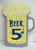 BEER - 5¢ - MUG CUTOUT by George Borum