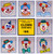 EIGHT CLOWN FACES  - 12" x 12" - Hand Painted