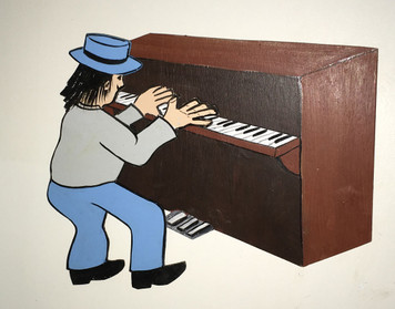 3-D CUT OUT PIANO PLAYER by George Borum