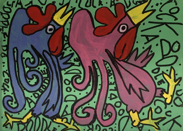 PINK & BLUE PARTY BIRDS  - by Kip Ramey