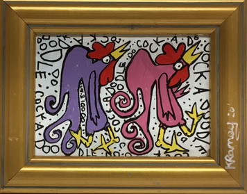 Two Party Birds - bronze color frame by Kip Ramey