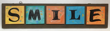 Handlettered COLORFUL   "SMILE" SIGN - Kinda funky