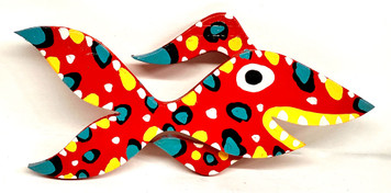 RED FISH CUTOUT by BEBO. (#9)