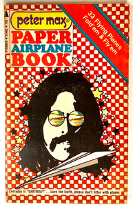 RARE -  PETER MAX AUTOGRAPHED PAPER AIRPLANE BOOK