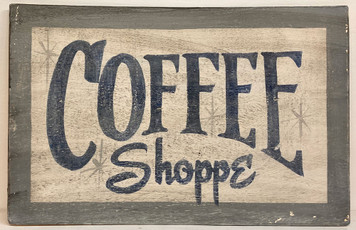 HOT COFFEE 5¢ - Old Time -"Antiqued" Sign #3