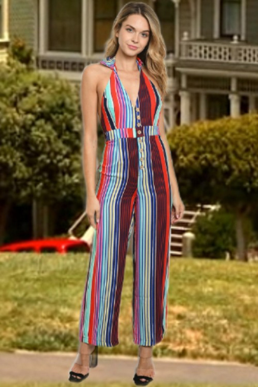 Striped discount romper jumpsuit