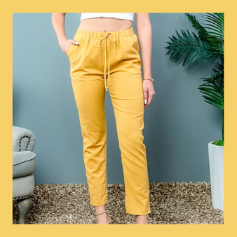 Mustard Straight Leg Drawstring Pants!