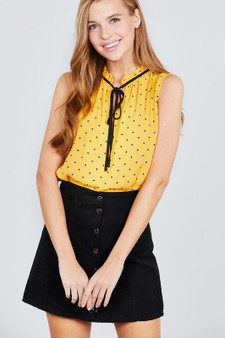 Polka-dot-blouse, Polka-dot-top, Business-wear, Summer, Spring, Womens-fashions, Mustard-top, Pink-top, White-top