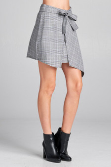 Asymmetrical Womens Fashion Trending Plaid Skirt in Blue/Black and Red/Black patterns!