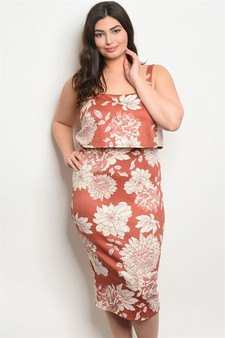 Womens Fashion Floral Coral with White Flowers!