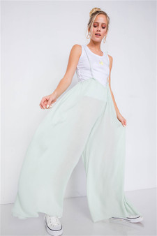 Womens Fashion Mint Wide Leg Vintage chic Overalls