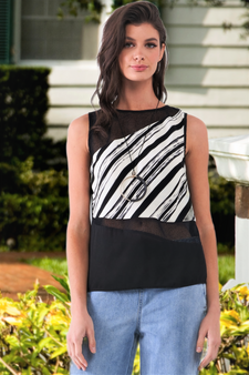 White and Black Top Shirt