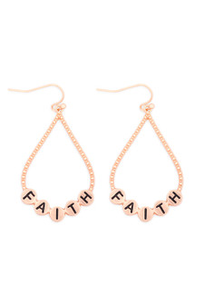 Christian Hope and Faith Teardrop Earrings