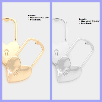 Heart Lock Earrings in Silver and Gold!